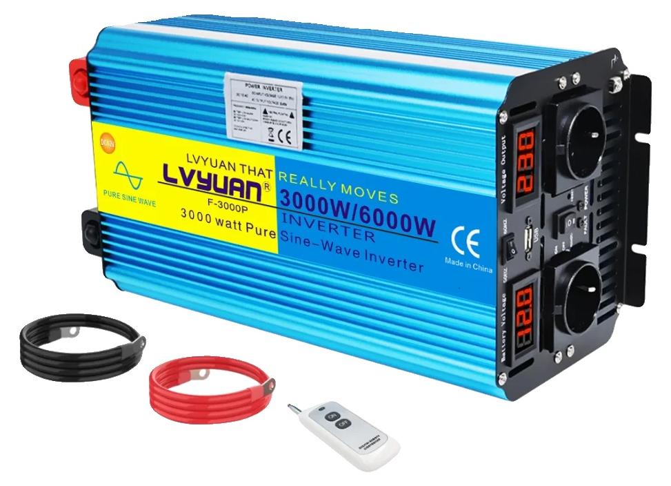 Wechselrichter, Effiziente Energieumwandlung, Vielseitige Kompatibilität, 6000W Spitzenleistung-a, Europa-e, DC12V-b, AC220V-240V-e