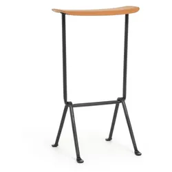 Magis Officina Barhocker, höhe 75 cm, anthrazitgrau / natur leder L-0090