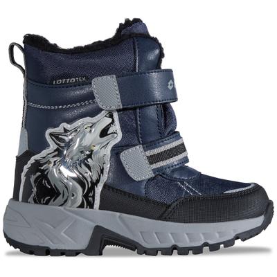 Winterboots LOTTO, Mädchen, Gr. 32, blau (navy, grau), Synthetik, mehrfarbig, Schuhe Winterboots, - mit Blinklichtern
