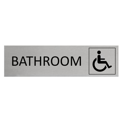 CombiCraft Aluminium Türschild Accessible Bathroom 165x45mm mit 3M-Tape zur Befestigung, einfache Kennzeichnung von Räumen und Bereichen