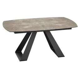 Akante Esstisch mit Auszug Houston 160/200 x 100 cm Keramik Zementgrau 160