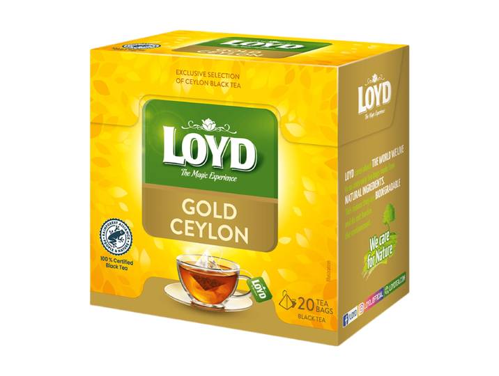 LOYD Thé noir de Ceylan Gold, sachets de thé, 20 x 2 g