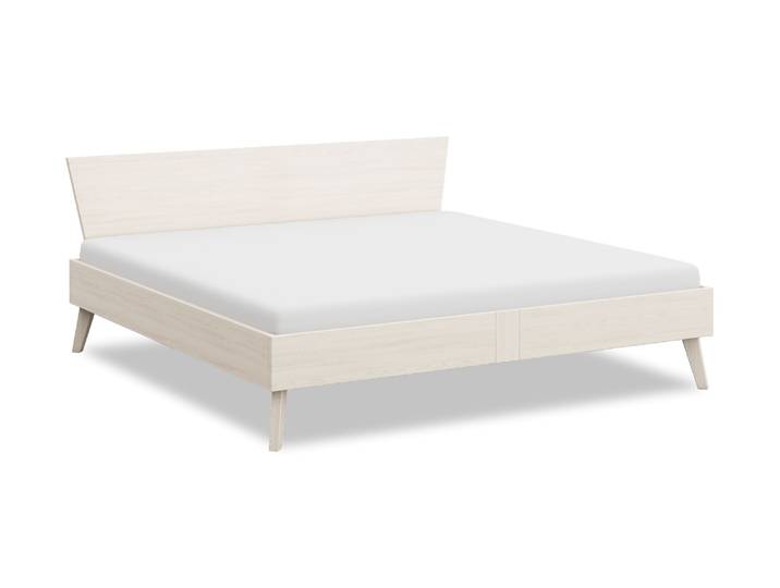 Naturwohnen Massivholzbett 200x200cm Natürlich Weiß lasiert Serie Rivus Design und Handwerk perfekt vereint mit bioola® colour veredelt