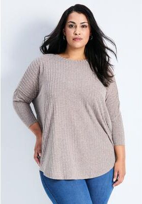 Plus Size Women's Kym Rib Hacci Tunic by Avenue in Moss (Size 22/24)