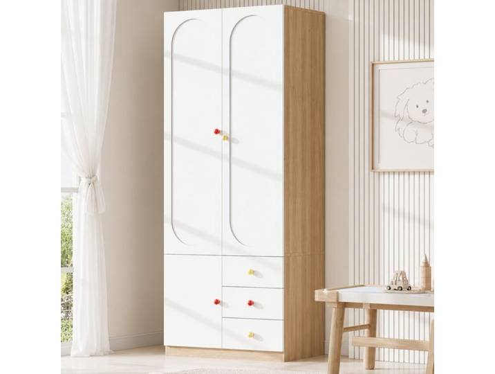 Armoire à deux portes avec tiroir armoire pour enfants armoire de rangement pour chambre à coucher mobilier de chambre