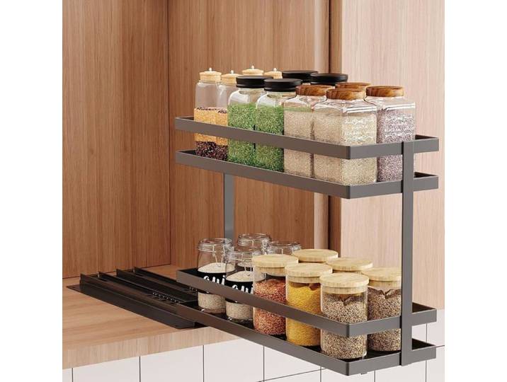 Rangement Epices Cuisine Coulissant 2 étages Métal Etagere A Epices Porte Epice Cuisine étagère à épices Pas De 1 N MEUBLE A EPICES