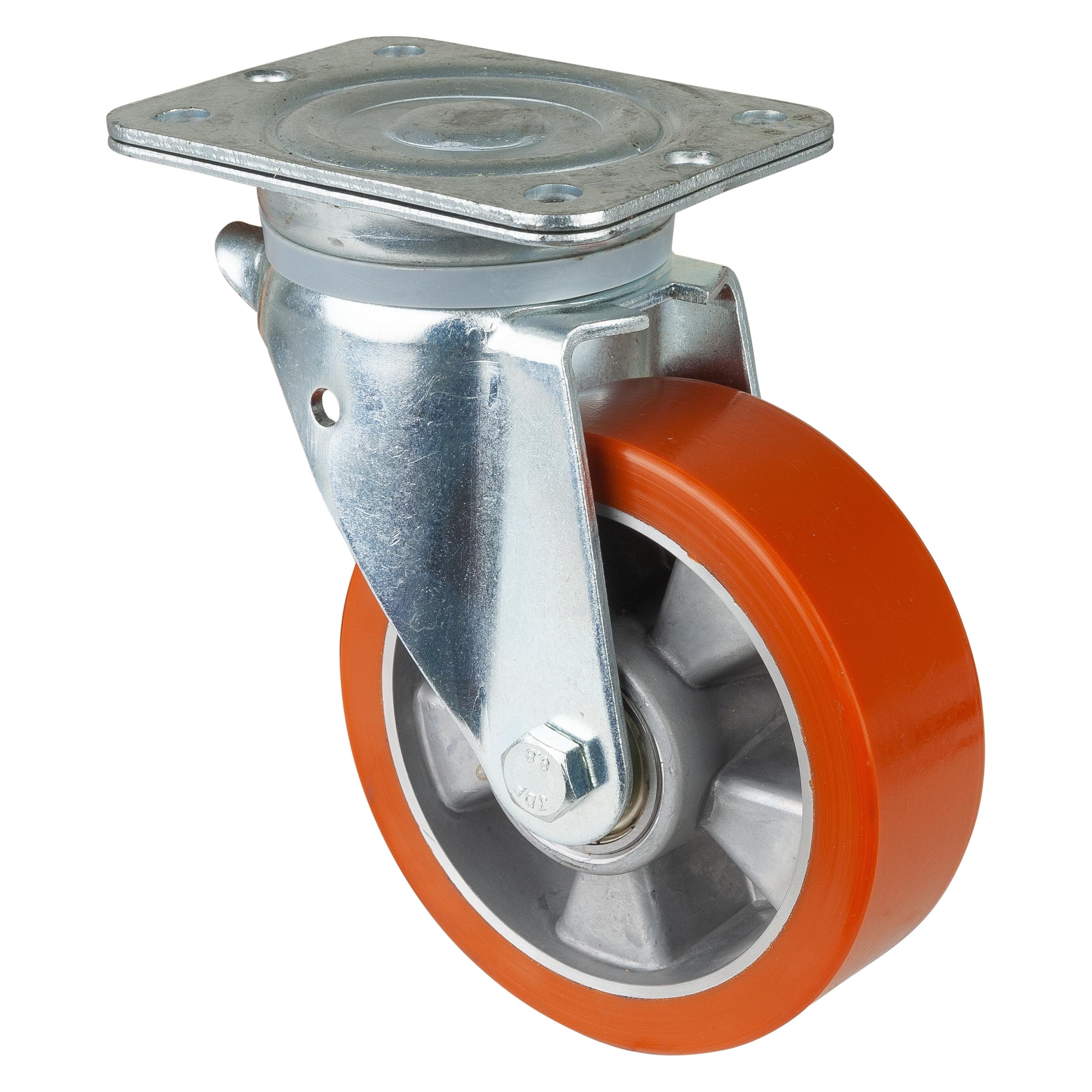 BS Rollen Lenkrolle Rad-Ø 150 mm Tragfähigkeit 550 kg mit Anschraubplatte Guss-Polyurethanbandage (N100.B90.154)