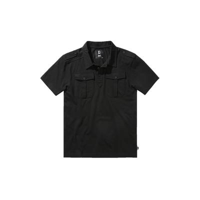 Poloshirt BRANDIT "Brandit Herren Jersey Poloshirt Jon halfsleeve", Herren, Gr. XXL, schwarz, 100% Baumwolle, unifarben, normal, amerikanischer Ausschnitt, Shirts