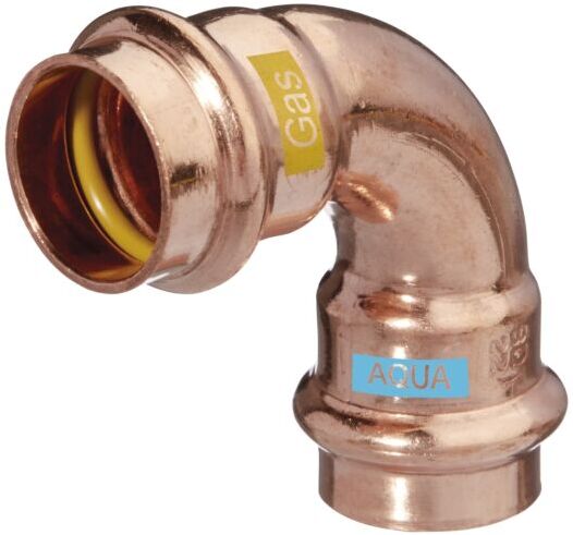 Schmidt, Hermann HS AQUAGAS V Bogen 18 x 18 mm 452001818 Kupfer, 90 Grad, I/I, Press Copper, Fitting für Gas und Wasser