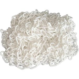 UvV Absperrkette KETT1706, Länge 25m, aus Kunststoff, Materialstärke 8mm, weiß