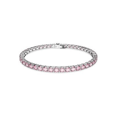 Armkette SWAROVSKI "Schmuck Geschenk Matrix Armband" Gr. M, rosa (metallfarben, rosa, rosa), Armbänder, Damen, M, Metall, Armkette, mit Swarovski Kristall