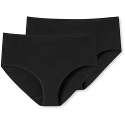 2 Schiesser Midi-Slips - Damen - Gr. 40 - schwarz
