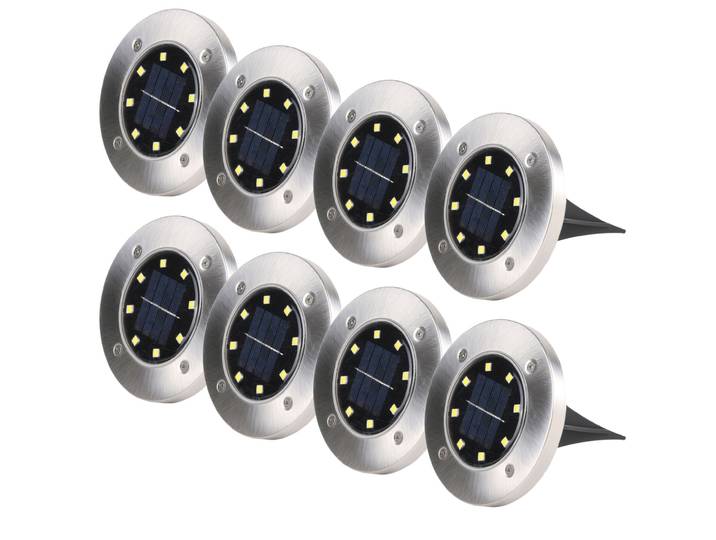 8er Set LED Garten Bodenleuchte, Solar, IP44