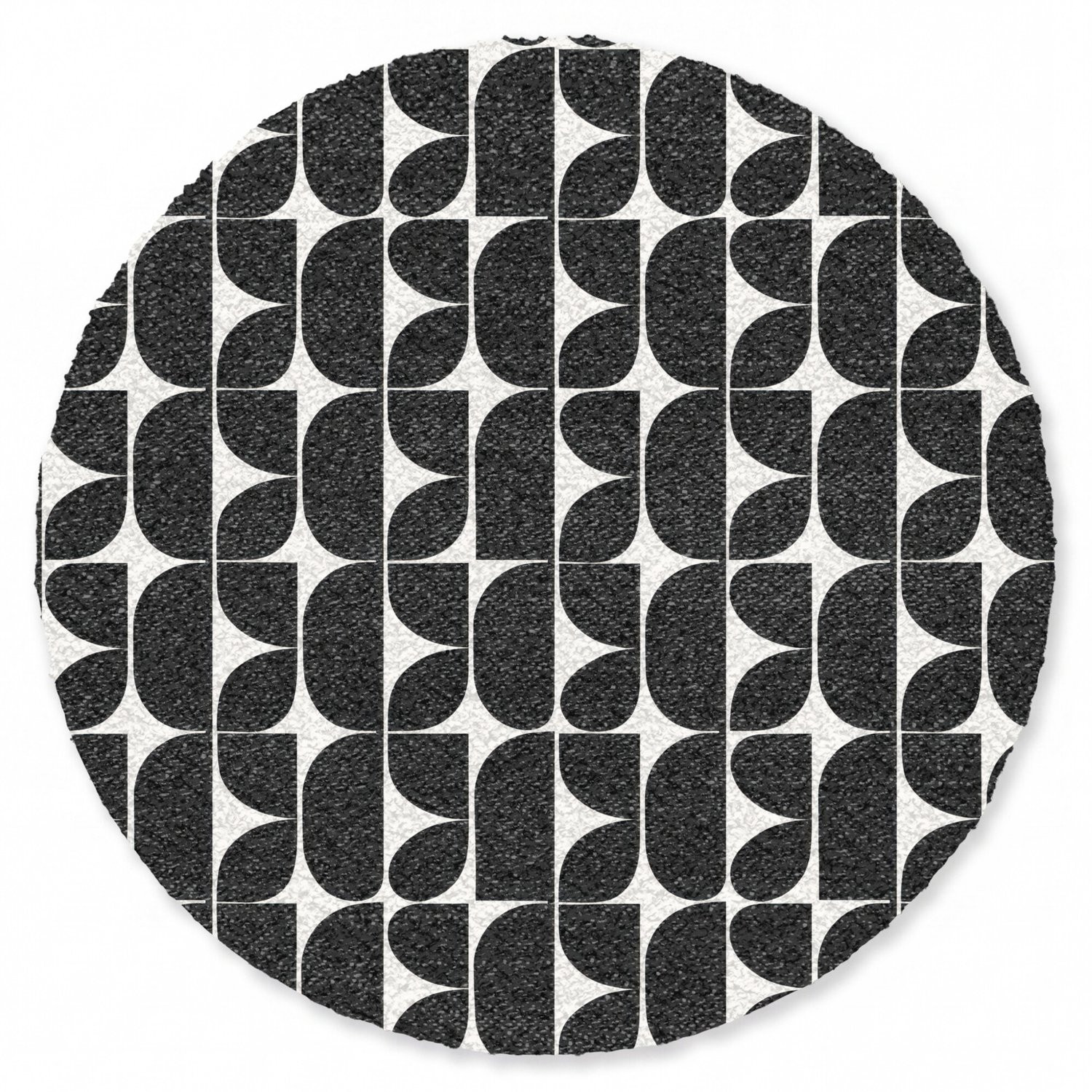 MuchoWow Ronde Deurmat Modern Geometrisch - Zwart - Diameter: 90 cm