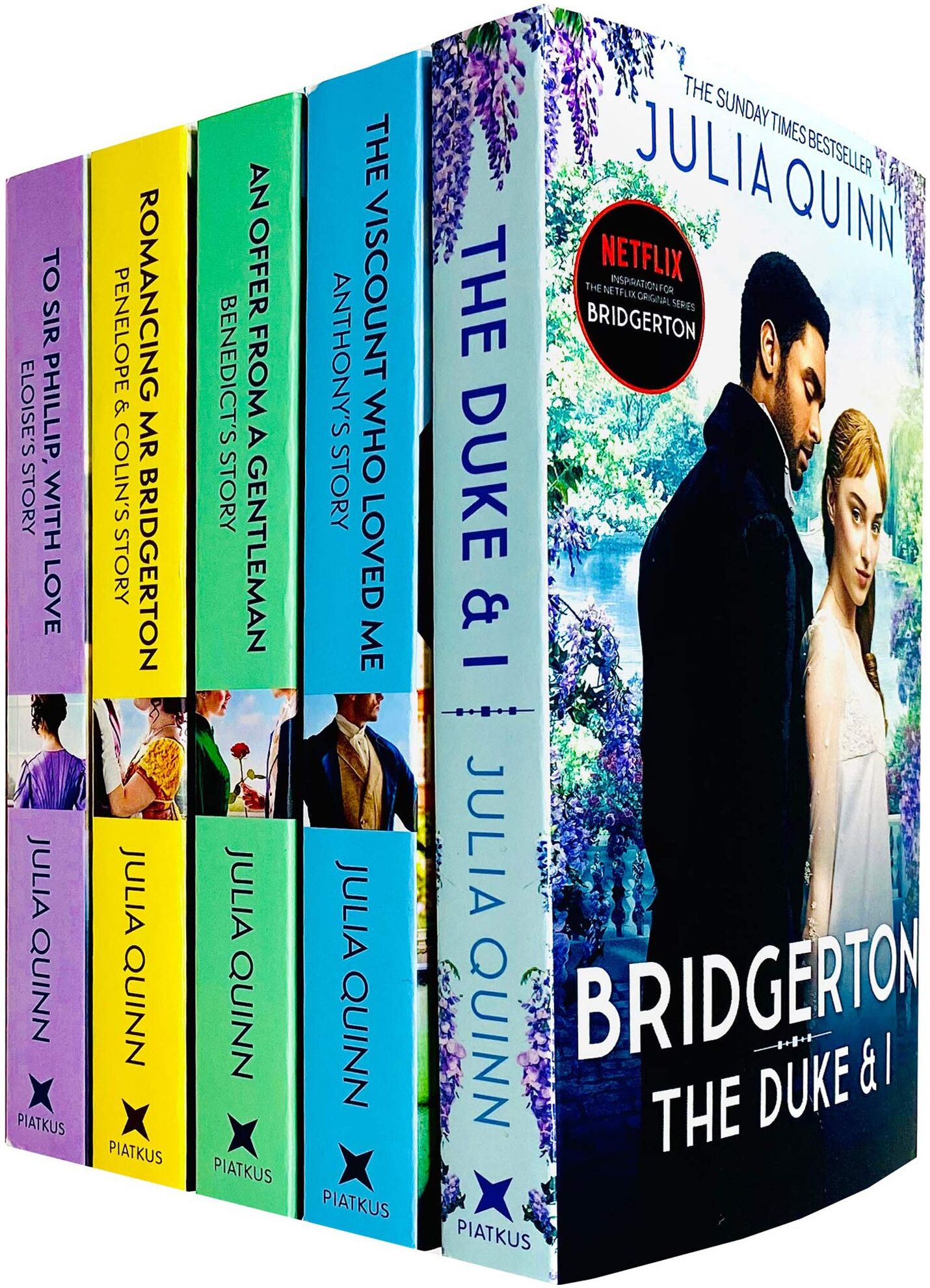 Piatkus Julia Quinn Bridgerton Family Series 1- 5 Books Collection Set Popular Netflix Series