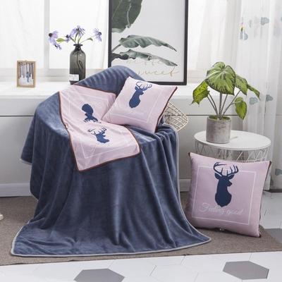 Snug & Styled Pink Deer Plush Blanket Pillow 2 In 1 Cozy Throw Cushion Pink Mule Deer Pattern
