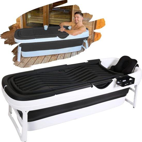 Famanu Faltbadewanne für Erwachsene 158x62x52cm - Tragbar und klappbar, Schwarz