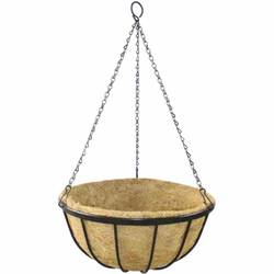 Siena Garden Wrought J58085 Hängeampel Stahl, Kokos Schwarz, Natur