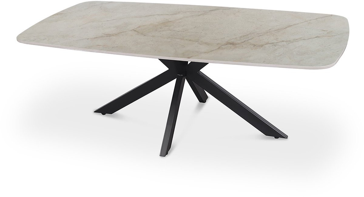 Rousseau Salontafel Apollo Deens Ovaal Glanzend Steen Shakespeare Beige Marmerlook Breedte: 130 cm