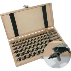 Tecwerk Schlangenbohrersatz 8-tlg.L.320mm 6-20mm in Holzkassette