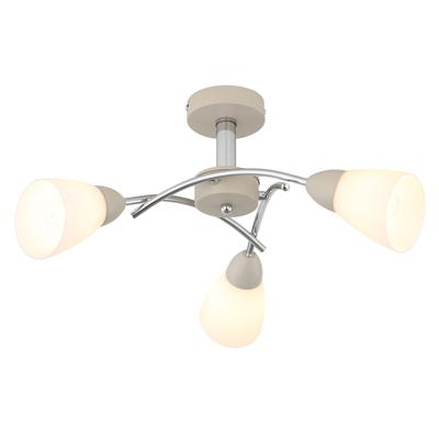 NOWA Deckenleuchte "PAULA", beige (sandfarben matt, opalglas), 3, Ø 52cm H: 24cm, 1 Stk., Leuchten, 3-flammig, Lampenschirme aus Glas, Deckenleuchte