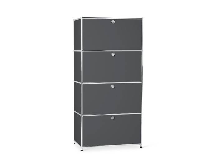 Tchibo - Highboard Metall »Cn3« mit 4 Klappenfächern - 77x40x158,5cm - chrom -