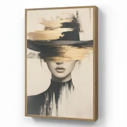 WANDLEUCHTE MIT AKKU Frau - Hut - Farbe Dimmbar 60x90 cm Wandlampe