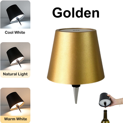 Friendly Fresh Finds Type C Rechargeable LED Table Lamp Wine Bottle Style With Dimming Night Light golden