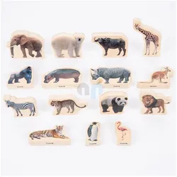 TickiT 15 Wildtiere als Holzblock-Figuren
