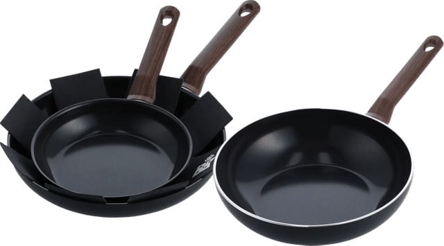 BK Simply Ceramic Keramische koekenpannenset met wokpan, 24 cm, 28 cm en 28 cm