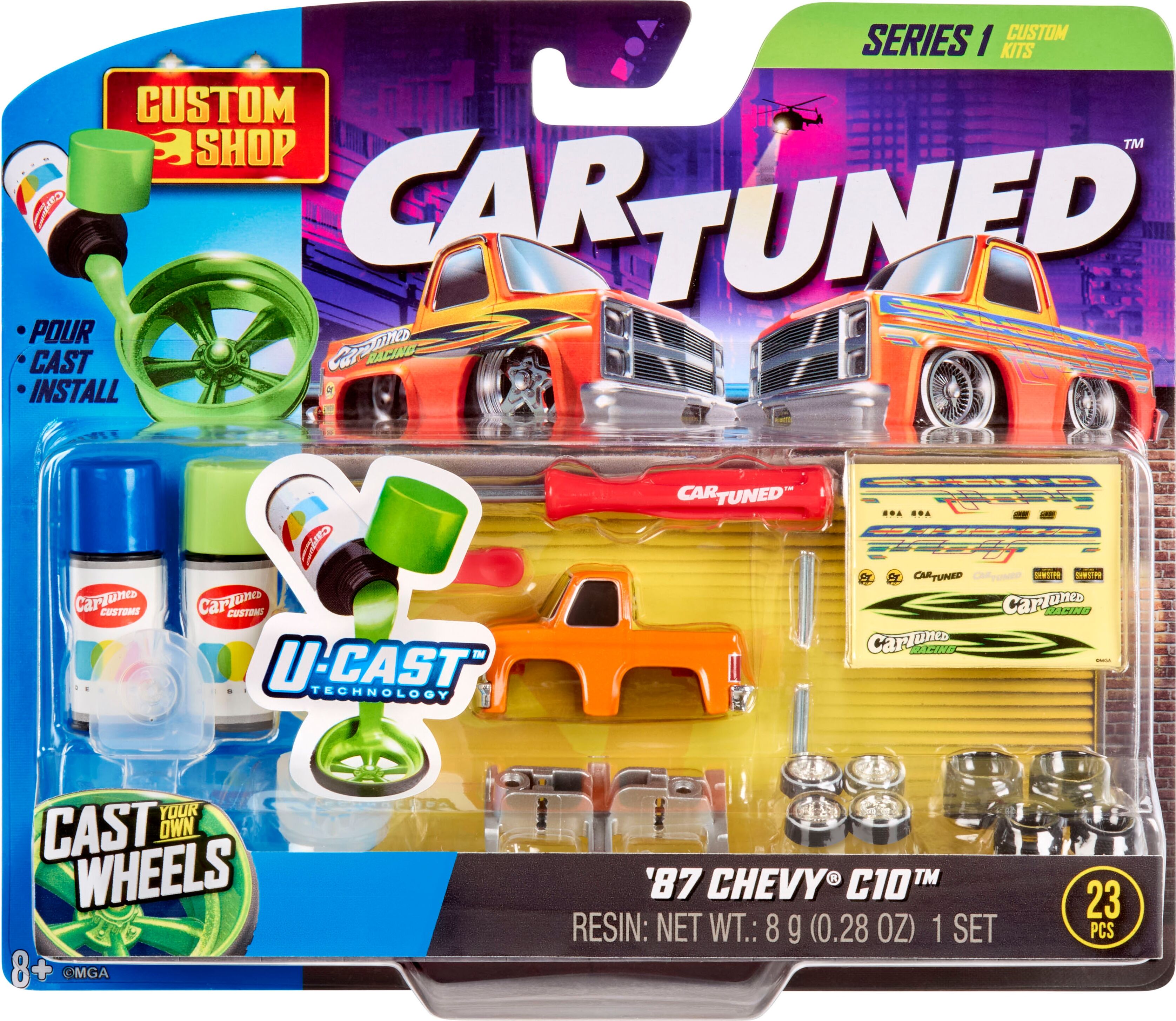 Modellbausatz CARTUNED "CarTuned, Custom Model Kit - 1987 Chevy C10", bunt, Modellbausätze, Kinder, Metall, Modellbausatz