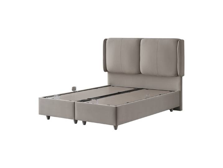 Villa Möbel Boxspringbett Boss (Bett (ohne Matratze), Liegefläche:160x200), Bett mit Stauraum und gepolstertem Kopfteil für mehr Ordnung
