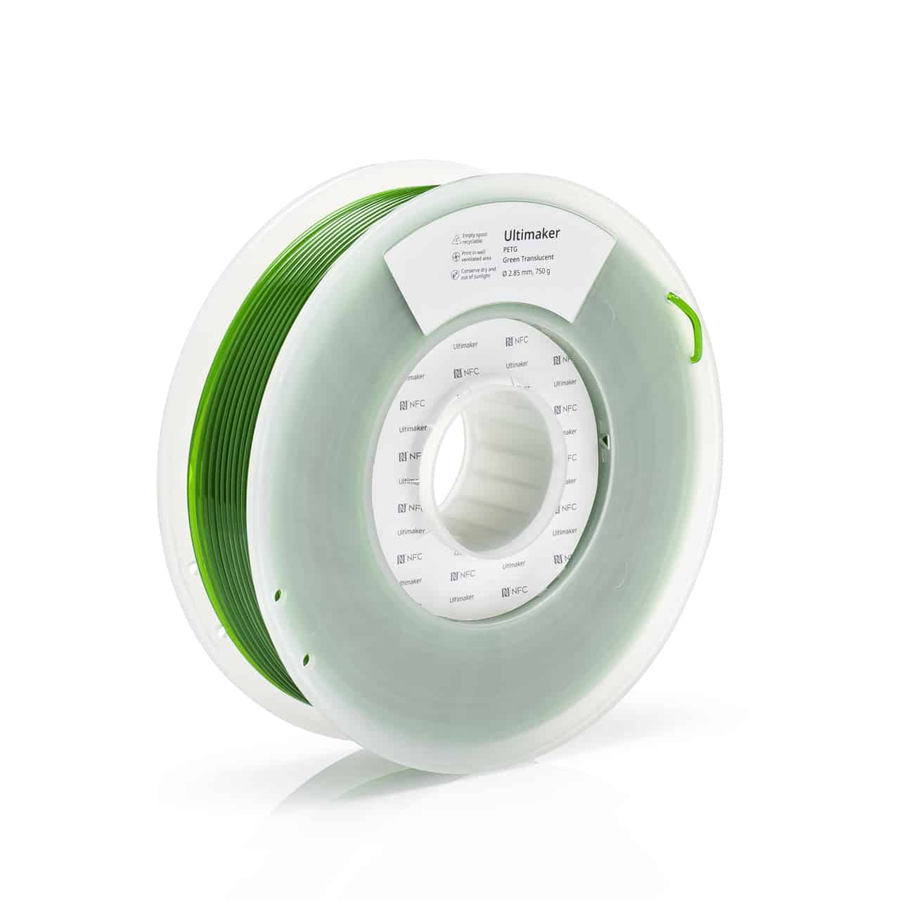 Ultimaker PETG - 2.85 mm - 750 g - Green Translucent 227338