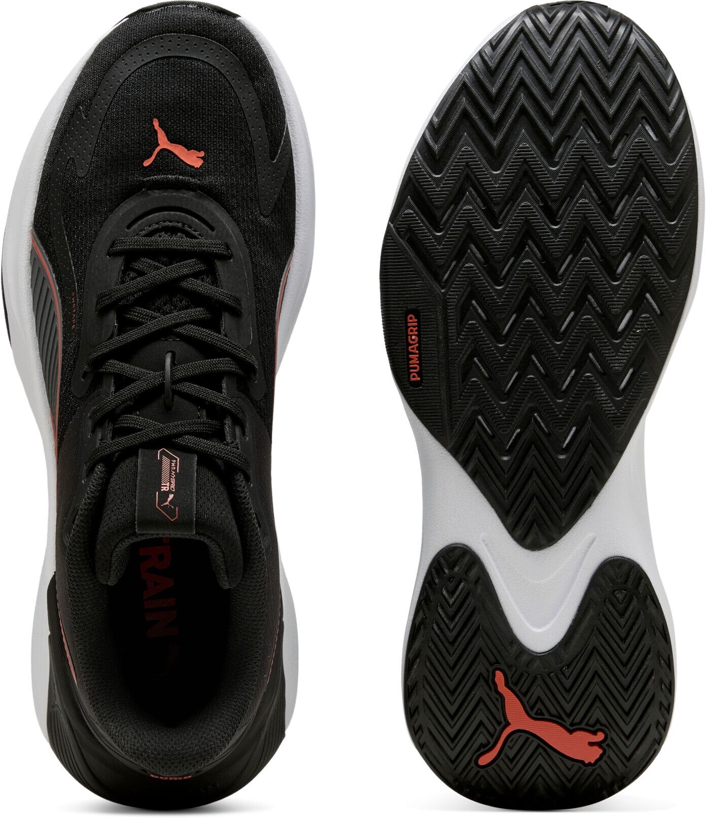 Trainingsschuh PUMA "PWR HYBRID TR", Gr. 41, schwarz (puma schwarz, cool schwarz gray, amarena), Textil, Schuhe Trainingsschuh, mit ProFoam-Dämpfung und PWRTAPE für Hybrid Training puma schwarz, cool schwarz gray, amarena 41