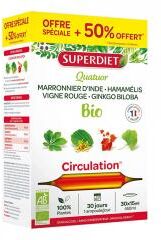 Super Diet Superdiet Quatuor Vigne Rouge Circulation Bio 20 Ampoules +10 Offertes - Boîte 30 ampoules