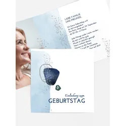 Geburtstagseinladung selbst gestalten mit Spruch und Fotos im Onlinedesigner bei Meine-Kartenmanufaktur.de