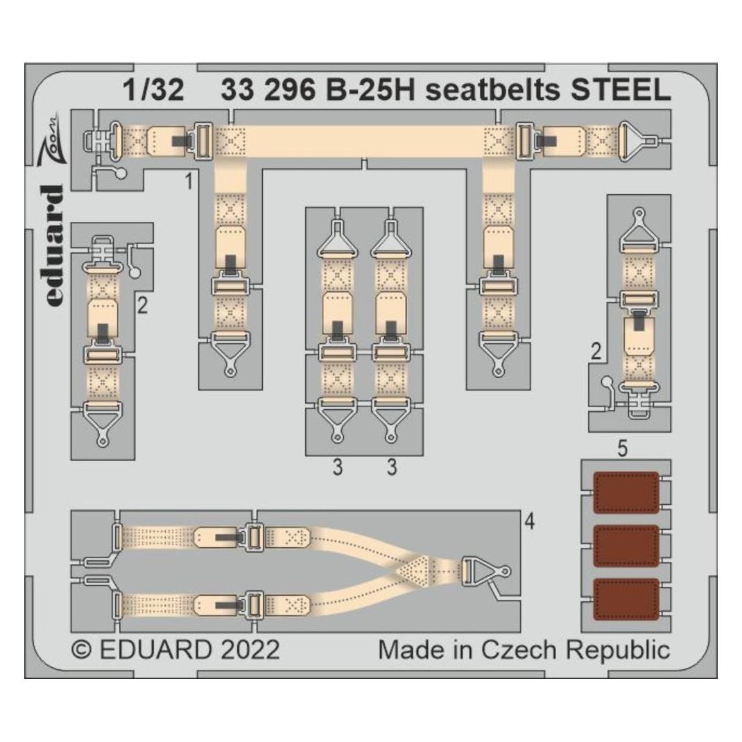 Eduard B-25H seatbelts STEEL for HKM (33296)