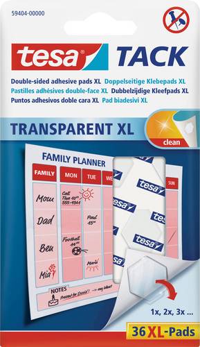 TESA TACK Doppelseitige Klebepads Transparent Inhalt: 36St.
