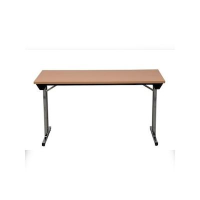 PROREGAL Klapptisch Lizard | T-Fuß-Gestell-Eckig | HxBxT 75x140x70 cm | Chrom-Buche