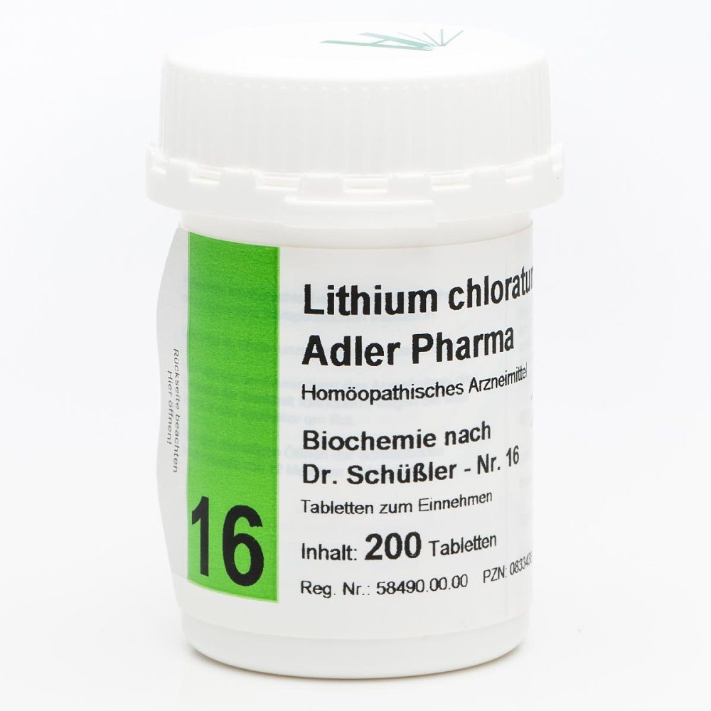 Adler Pharma Produktion und Vertrieb GmbH Biochemie Adler 16 Lithium chlor.D12 Ad.p. Tabletten 00833438