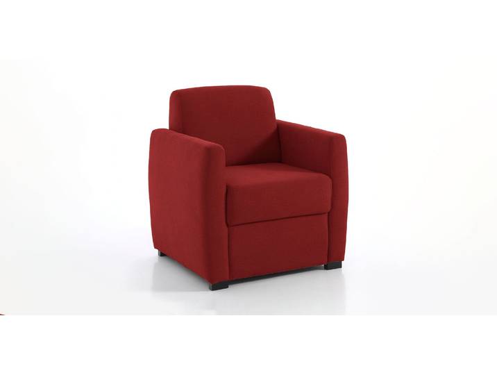 CHARLY - Fauteuil coffre - Velours, Rouge