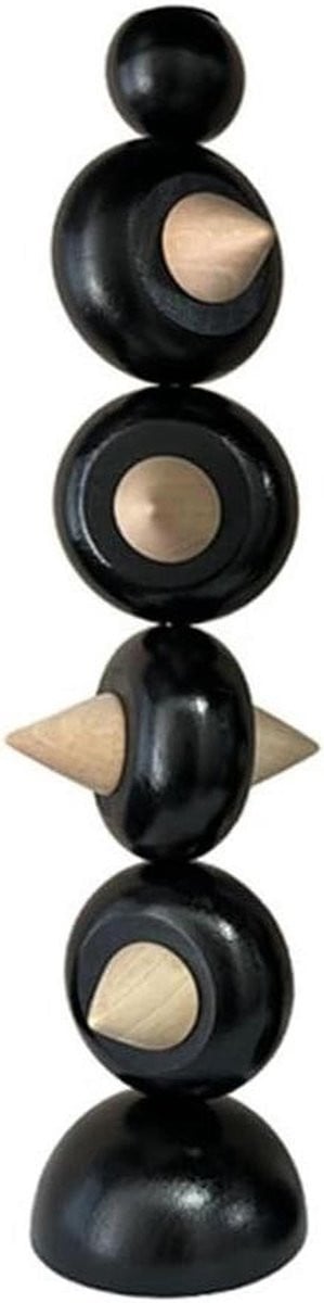Houten Kaarsenhouder Rom Gestapeld Blokken Design Houtkleur B/D/H: 1 x 1 x 1 cm