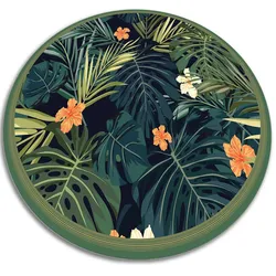 VINYL TEPPICH Ø130 cm Tropische Blätter