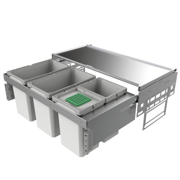 Cox Base 360 S/900-4, Schublade, mit Biodeckel, hellgrau, H 360 mm