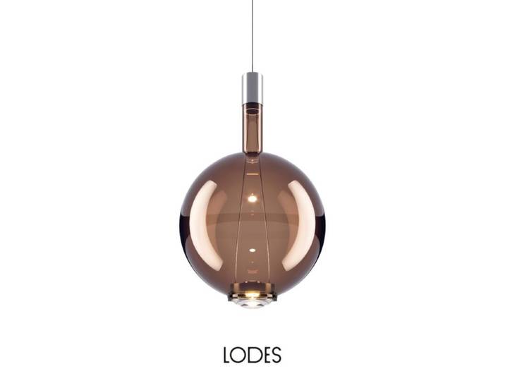 Lodes Pendelleuchte Sky-Fall Round, rund, aus geblasenem Glas -