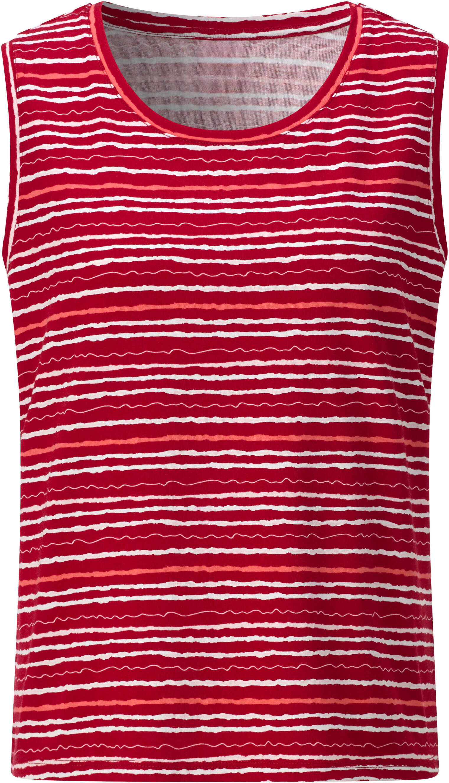 Shirttop WITT "Shirttop Shirttop paspelierte Abschlüsse", Damen, Gr. 44, rot, hellrosé, bedruckt, Jersey, , Basic, Rundhals, Tops Shirttop