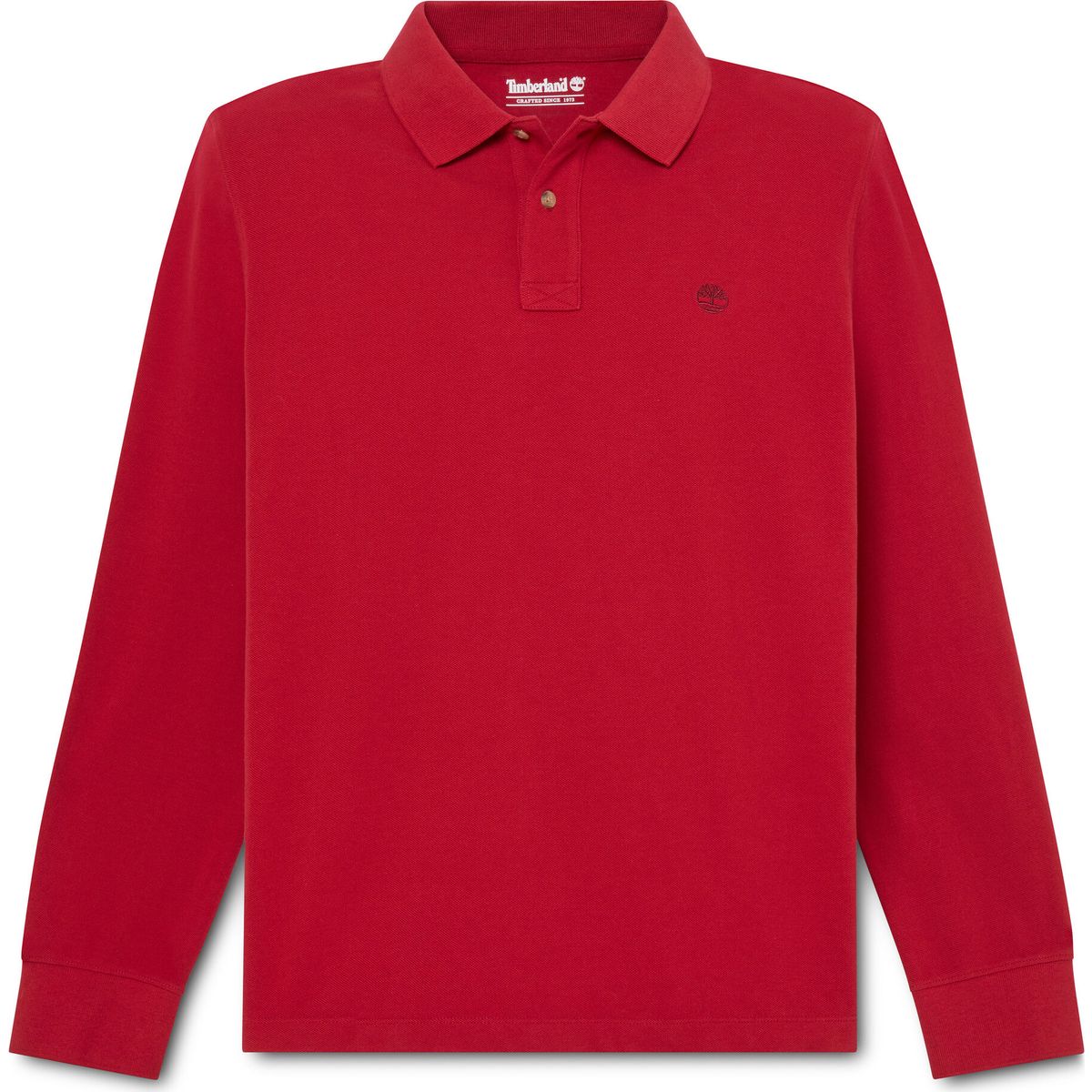 Timberland Mens LS Pique Polo rhythmic red M TBC0YHBEAI71-M