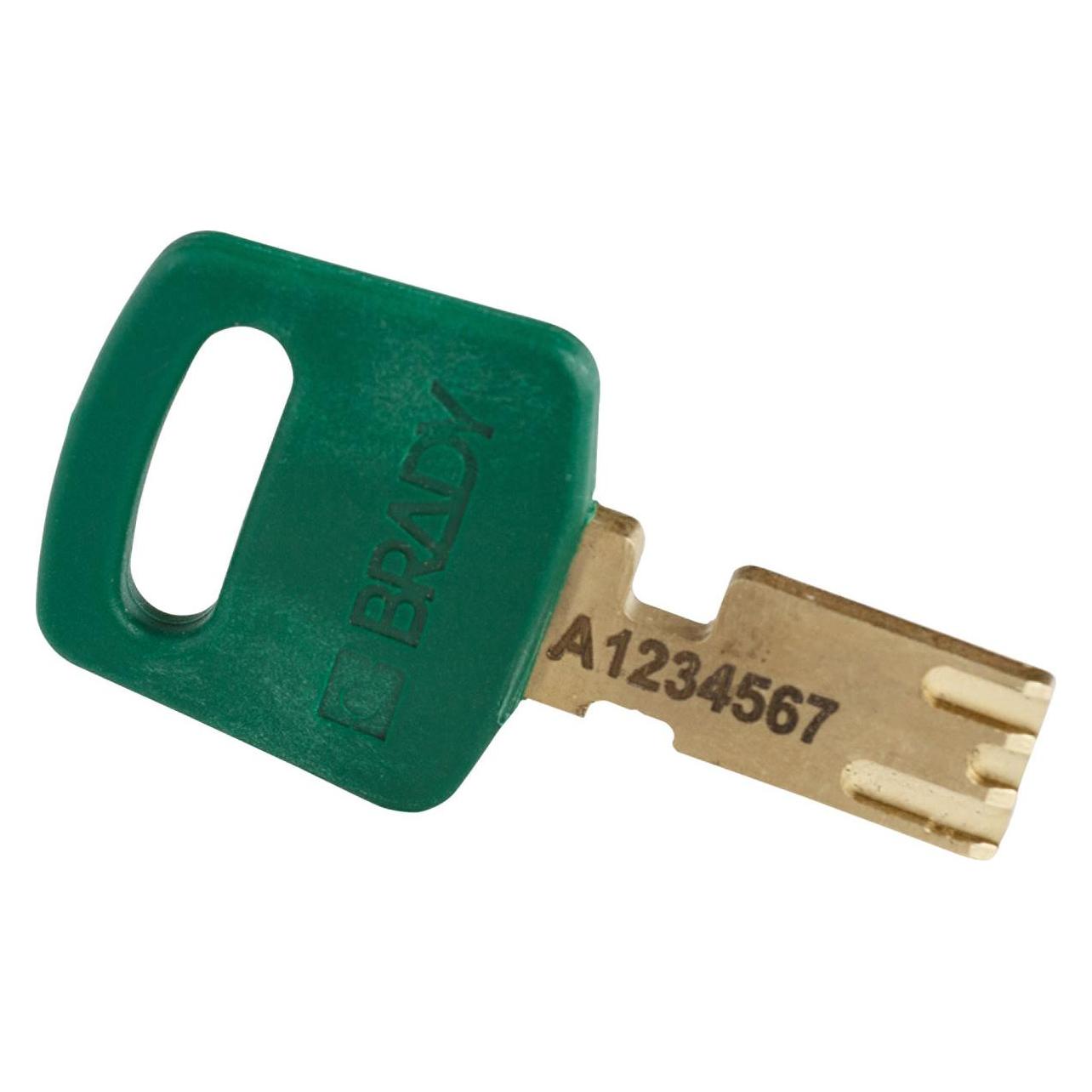 Brady SafeKey Compact Nylon-Vorhängeschlösser mit Aluminiumbügel für Lockout-Anwendungen (CPT-GRN-38AL-KD)