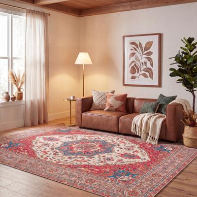 SAFAVIEH Tucson Machine Washable Slip Resistant Cynthia Oriental Medallion Rug