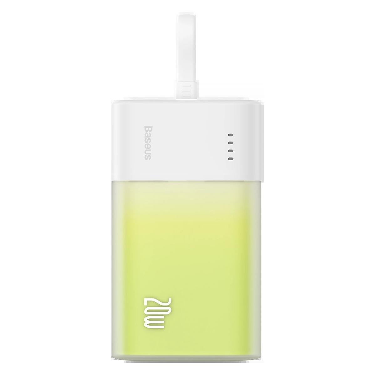 Baseus Popsicle 5200mAh 20W Powerbank with Built-in Lightning Cable (+ White Simple USB-C - U (5200 mAh, 20 W, 19.24 Wh) (P10055601613-00)